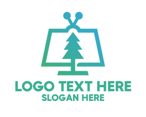 Holiday - Gradient Pine Media App logo design