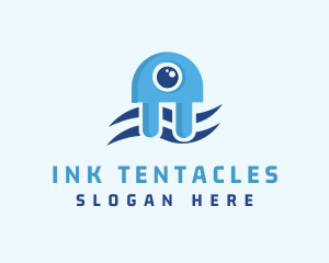 Tentacles - Electrical Plug Jellyfish logo design