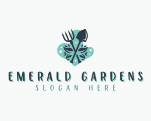 Shovel Pitchfork Gardening logo design