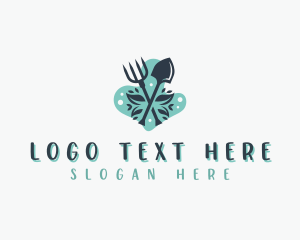 Organic - Shovel Pitchfork Gardening logo design