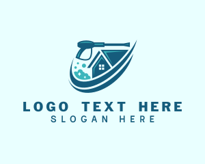Deep Cleaning - Pressure Washer Home Cleaning logo design