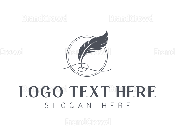 Feather Blog Writing Logo