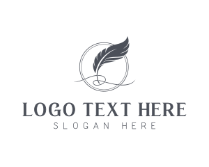 Publishing - Feather Blog Writing logo design
