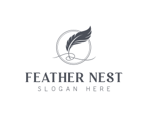 Feather Blog Writing logo design