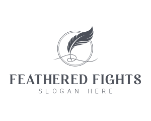 Feather Blog Writing logo design