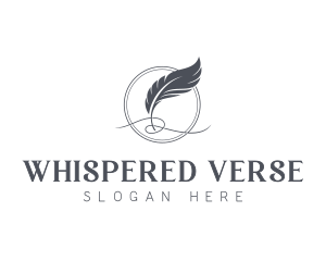 Poetry - Feather Blog Writing logo design