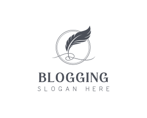 Feather Blog Writing logo design