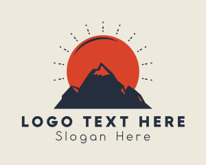 Mountaineering - Sunset Mountain Outdoor Travel logo design