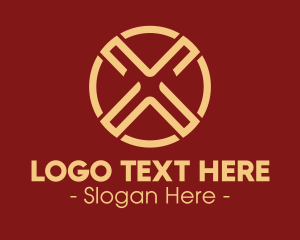 General - Brown Letter X logo design