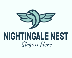 Nightingale - Flying Hummingbird Aviary logo design