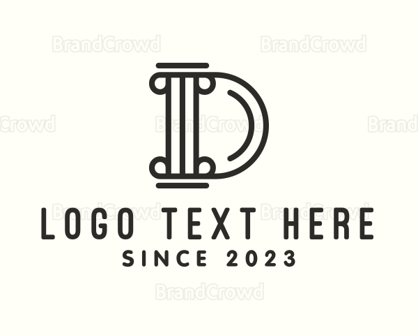 Letter D Pillar Logo