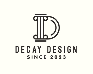 Letter D Pillar logo design