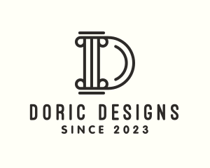 Doric - Letter D Pillar logo design