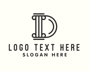 Letter D Pillar Logo
