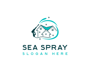 Sparkling Clean Pressure Washer logo design