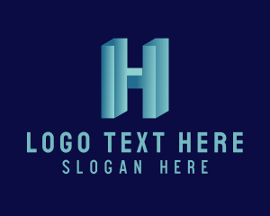 Geometric - Generic 3D Letter H logo design