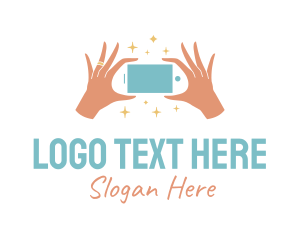 Vlogging - Handheld Smartphone Sparkle logo design