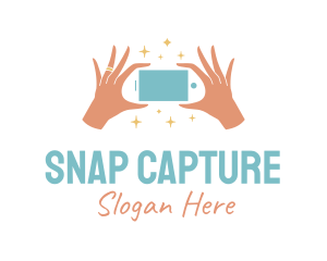 Capture - Handheld Smartphone Sparkle logo design
