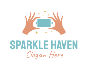 Glitter - Handheld Smartphone Sparkle logo design