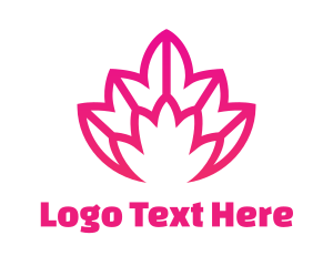 Leisure - Pink Lotus Line Art logo design