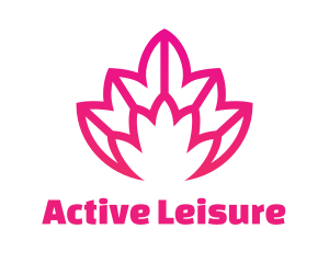 Pink Lotus Line Art logo design