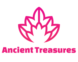 Pink Lotus Line Art logo design