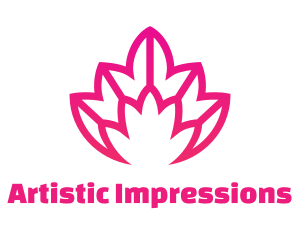 Pink Lotus Line Art logo design