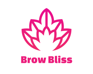 Pink Lotus Line Art logo design