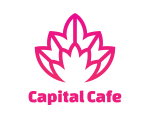 Pink Lotus Line Art logo design