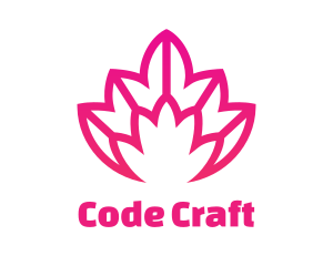 Pink Lotus Line Art logo design