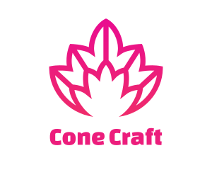 Pink Lotus Line Art logo design