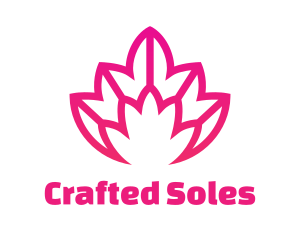 Pink Lotus Line Art logo design