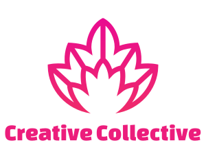 Pink Lotus Line Art logo design