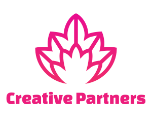 Pink Lotus Line Art logo design