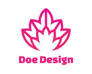 Pink Lotus Line Art logo design