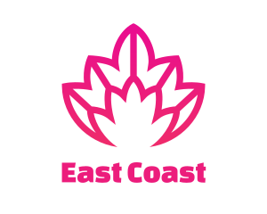 Pink Lotus Line Art logo design