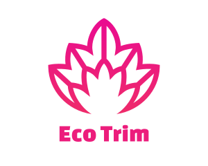 Pink Lotus Line Art logo design