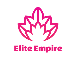 Pink Lotus Line Art logo design