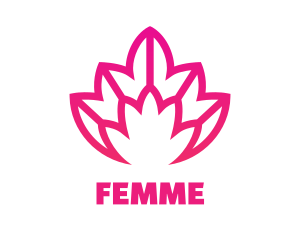 Pink Lotus Line Art logo design