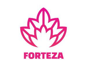 Pink Lotus Line Art logo design