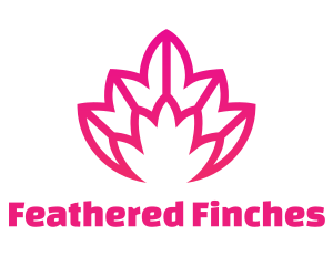 Pink Lotus Line Art logo design