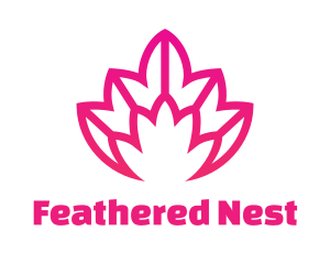 Pink Lotus Line Art logo design