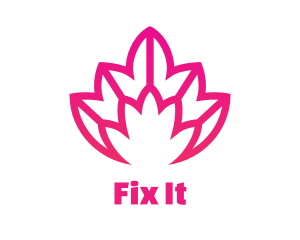 Pink Lotus Line Art logo design