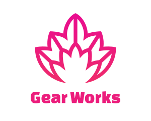 Pink Lotus Line Art logo design