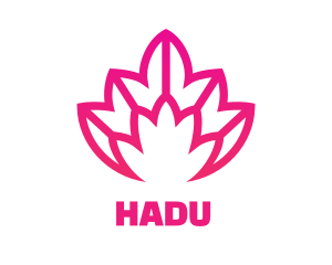 Pink Lotus Line Art logo design