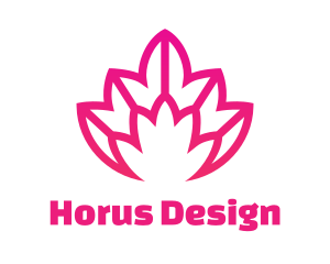 Pink Lotus Line Art logo design