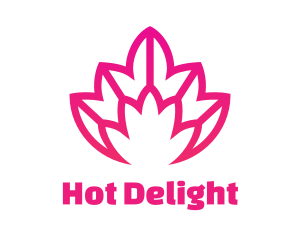 Pink Lotus Line Art logo design