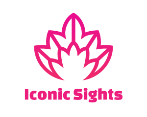 Pink Lotus Line Art logo design