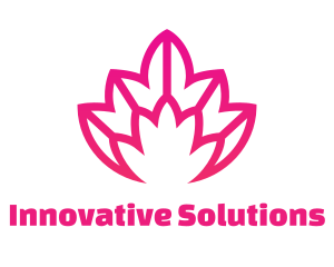 Pink Lotus Line Art logo design