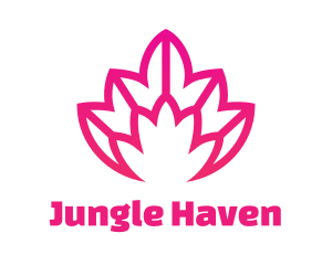 Pink Lotus Line Art logo design